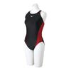 Mizuno Stream Ace Size FINA Swimming Size 96 Challenge Women's Low-Cut Swimsuit, Black/Red, L, (International Federation) Approved, N2MA2740,