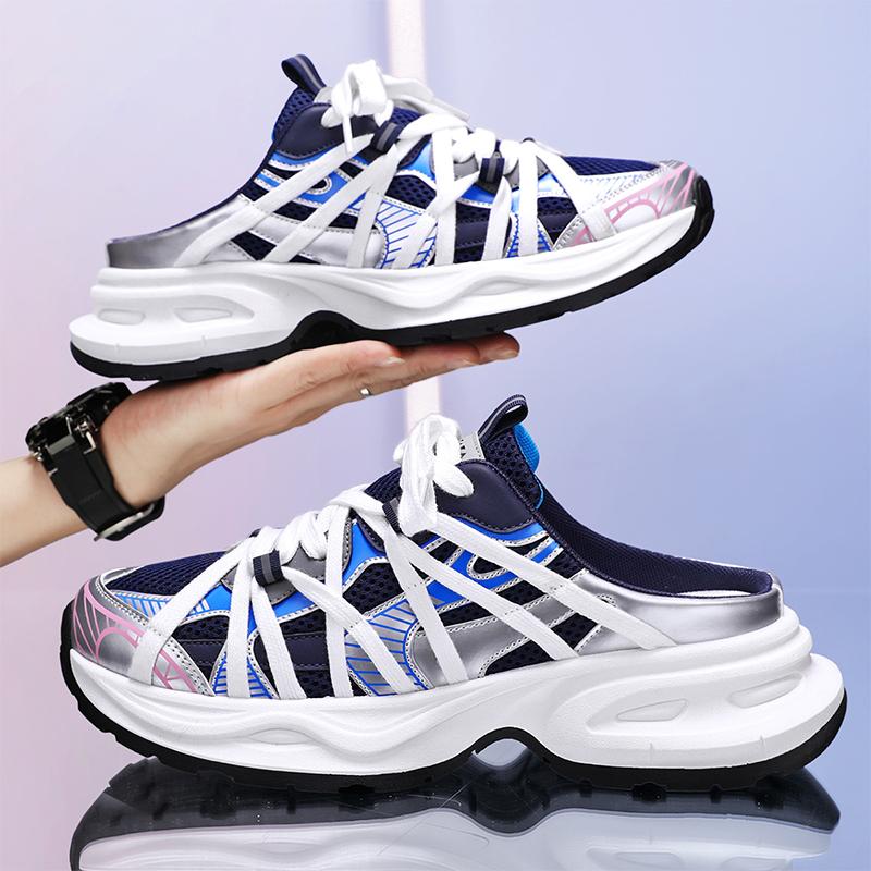 New Designer Half Sneakers Men Fashion Platform Mens Shoes 2025 Breathable Chunky Sneakers Men Summer Streetwear Shoes Sports