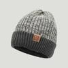 Unisex Two-Tone Winter Hats Add Fur Lined Men And Women  Warm Beanie Cap Casual Winter Knitted Hats