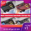 New Car Sun Visor Glasses Clip Storage Storage Bag for Volkswagen Tiguan Rocco Touran Caddy Scirocco POLO Sharan Sagitar Ac