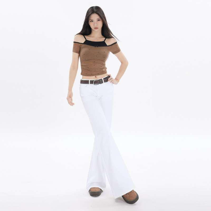 Korean Style Slimming Micro-Flare Denim Pants for Women S