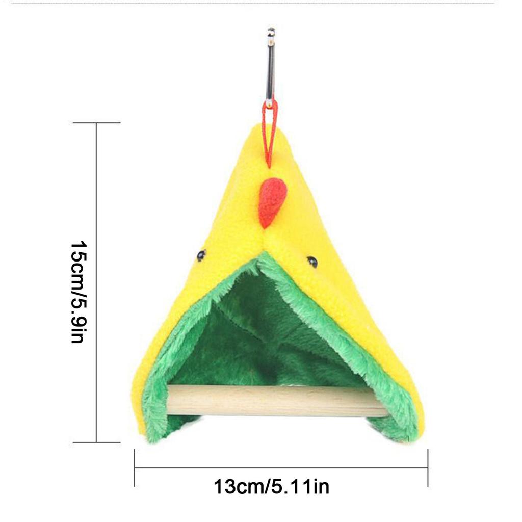Wooden Triangular Bird Hammock for Cage Hanging Warm Resting Nest Perch for Cockatiels Parakeets Parrot Birds Cage Accessories
