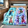 1pz Coperta in Flanella con Stampa Son Goku, Alta Qualità per Tutte le Stagioni, Decorazione per la Casa, Calore e Comfort, Perfetta per Regali di Natale