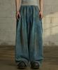 LANARCHIVE [0113] Vintage Washed Wide Sweatpants - Dusty Teal