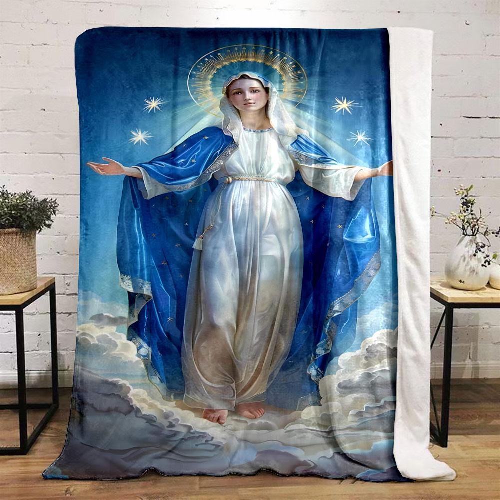 Virgin Mary Blanket Printed Blanket for Living Room Bed Couch lunch break Soft Cozy Blanket for Friend's festival Gift