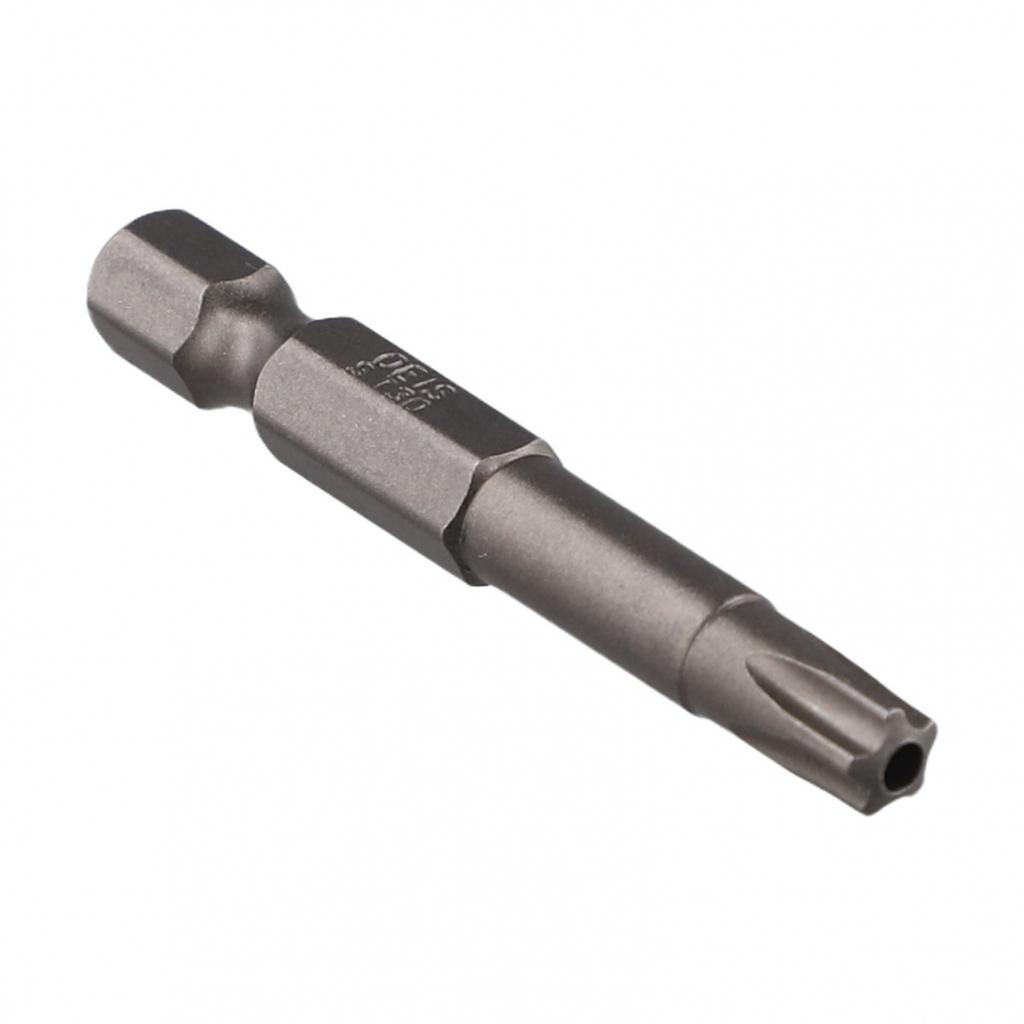 Magnetic Five Point For Torx Bit 50mm 14 Hex Shank with Hole for T8 T40 Sizes