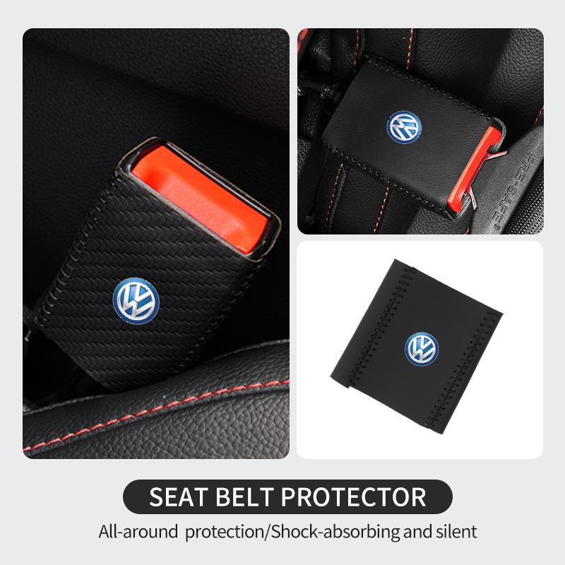 Leather Car Seat Belt Buckle Cover Protective Anti-Scratch Clip For Volkswagen VW Passat Golf 4 5 6 Tiguan Polo Scirocco Jetta zh9