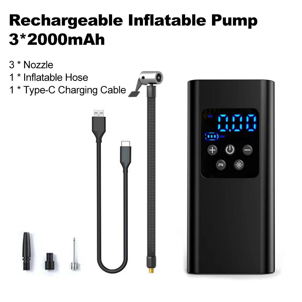 Hustilka pneumatik Přenosný vzduchový kompresor 6000mAh & 150PSI Vzduchová pumpa na pneumatiky automobilů Hustilka pneumatik s LED