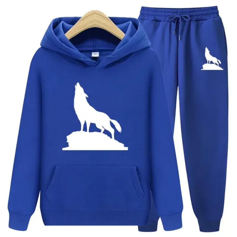 2023 Autumn Winter Hoodie Suit Men's Trousers Leisure Running Sports Sets Men Print Two-Piece Set Male Fashion Jogging Tracksuit