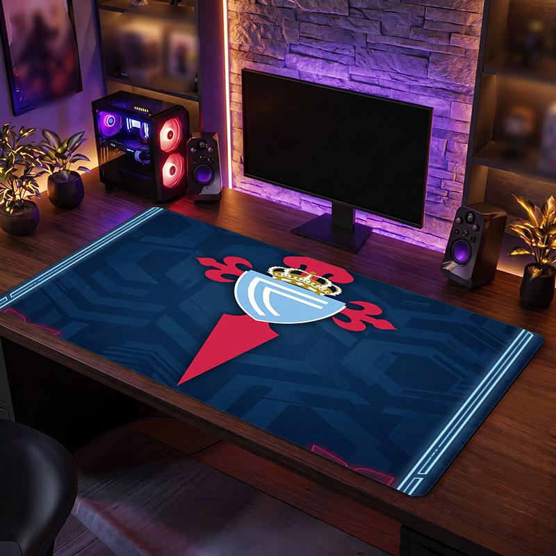 Celta Vigo FC Theme Pattern Mouse Pad, Soccer Logo Design XXL Gaming Desk Mat Non-Slip Computer Mouse Pad