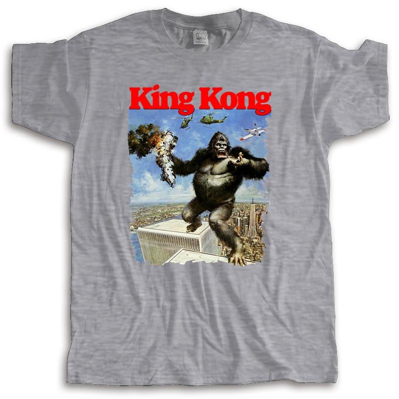 

summer tshirt men brand teeshirt KING KONG 80s Vintage Movie Mens TShirt Black cotton tshirt for boys 4XL