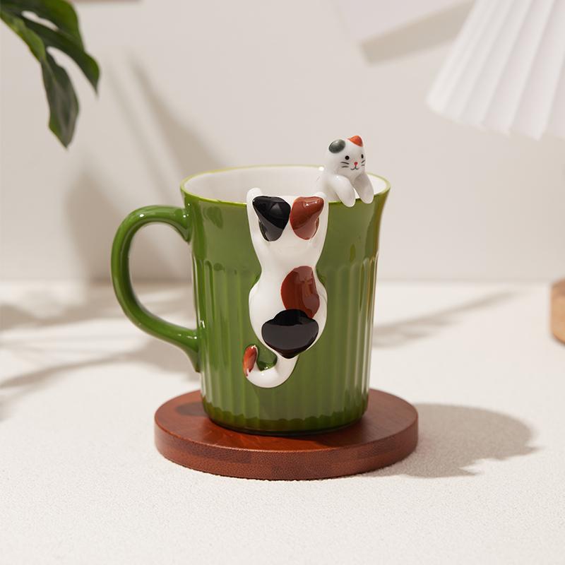 Japanese Ceramic Mug Cute Cat Coffee Cup Cute Cat Shape Design Niche Milk Cup Water Cup