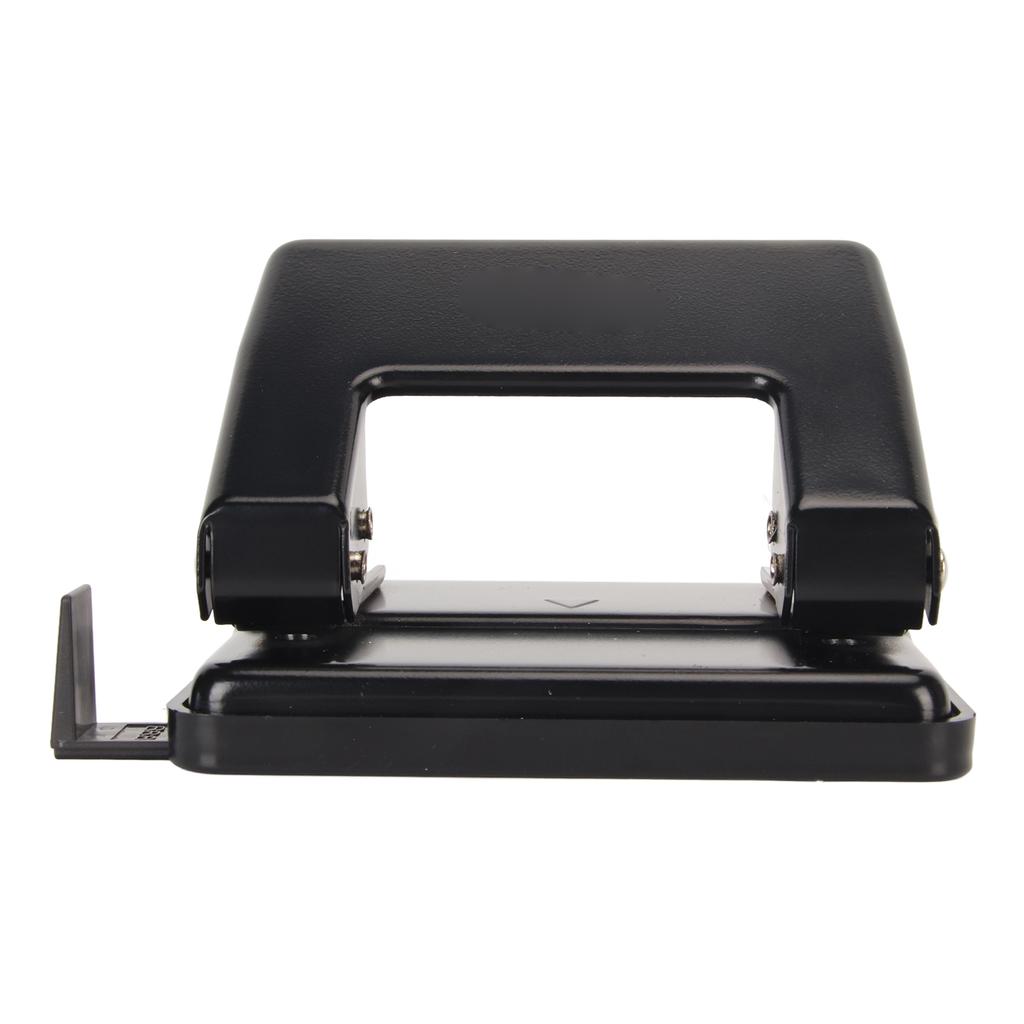 2 Hole Punch Handheld Antislip Effort Saving Heavy Duty Black Daily Paper Puncher for Classroom Offi