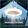 Portable USB Rechargeable Ceiling Fan with LED Light Strong Wind Hanging Fan for Camping Tent Office Bedroom Indoor Outdoor