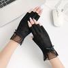 Non-slip Sun Protection Gloves Breathable Lace Gloves Fashion Women Half-finger Gloves  Summer