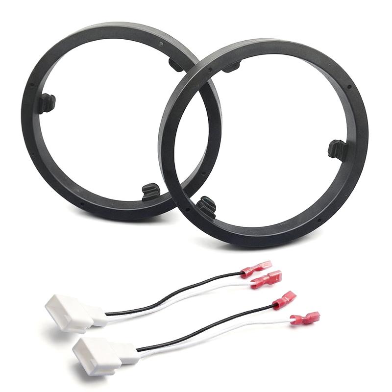 2pcs Car 6.5" Speaker Mount Pad Ring Spacer Washer Bracket Car Sub Woofer Midrange Horn Harness Plug Adapter Base for Mitsubishi