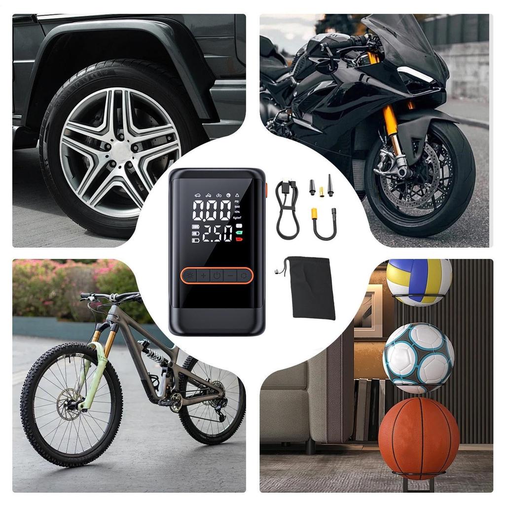 Tire Inflator Portable Compressor-Cordless Electric For Car | Auto With Digital Pressure Gauge | Electric Vehicle Inflation Accessories