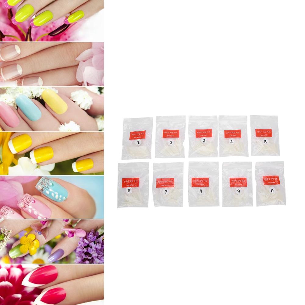 500 Stück Falsche Nagelspitzen Künstliche Französische Halbmaniküre Nagelspitzen Nailart-Zubehör Naturfarbe