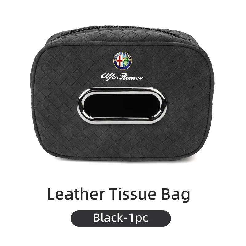 Car Stickers For Alfa Romeo Car Tissue Box Leather Seat Back Hanging Napkins Paper Towel Bag For Alfa Romeo 159 Giulietta Giulia