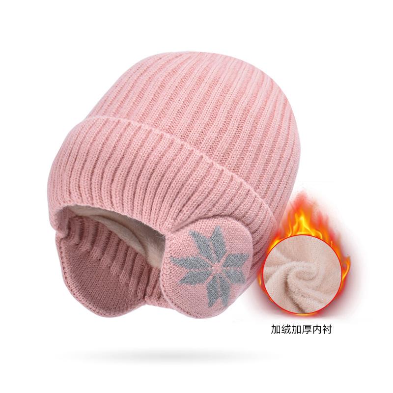 Winter warm knitted wool hat men's fleece thickened hat women's Korean version outdoor cycling ear protection headgear