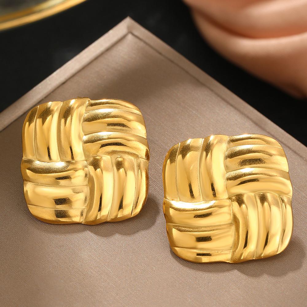 

Stainless Steel Earrings Trendy New Knotted Design Fashion Earrings For Women Zircon Irreproducible Classic Earrings Party Gift