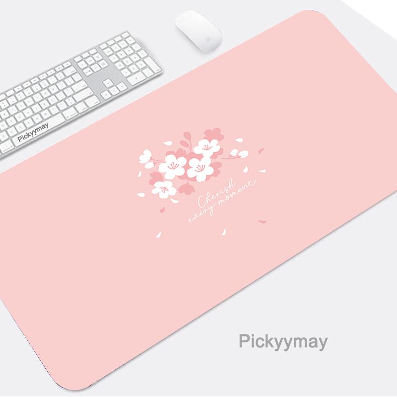 Pink Mousepads Cute Mousepad Kawaii Bunny Large Mouse Mat Office Desk Pads NonSlip Rubber Mouse Pad Big Keyboard Mats