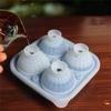 Ice Cube Tray for Freezers 4 Grid Silicone Molds Square Round Ice Makered for Whiskeys Cocktails Bar Tool Easy To Release