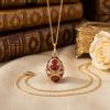 Egg Shaped Enamel Egg Pendant Copper Material Vintage Egg Necklace Zodiac Locket Necklace  Women