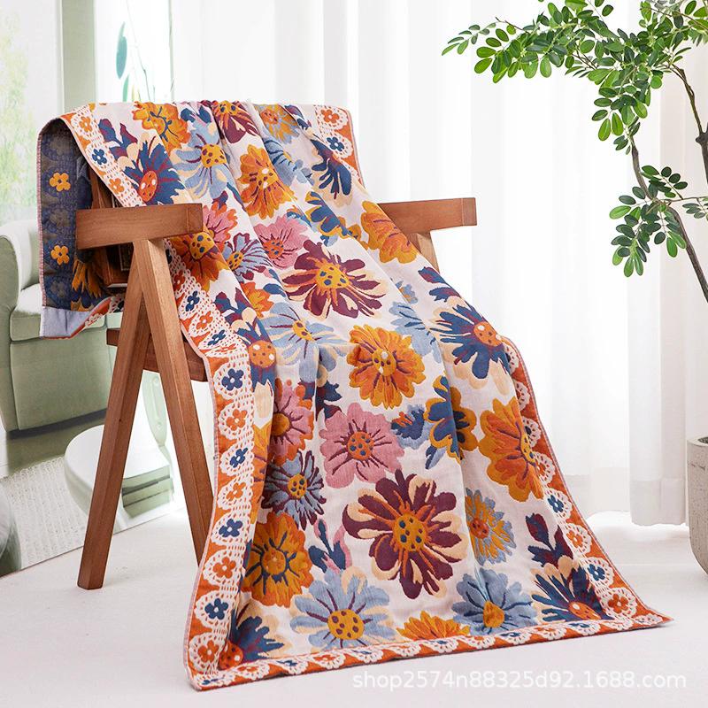 

Cartoon Strawberry Cotton Big Towel for Bath for Kids Men Women Bathroom Luxury Five-layer Gauze Super Absorbent Towel 80×160CM 80x160cm