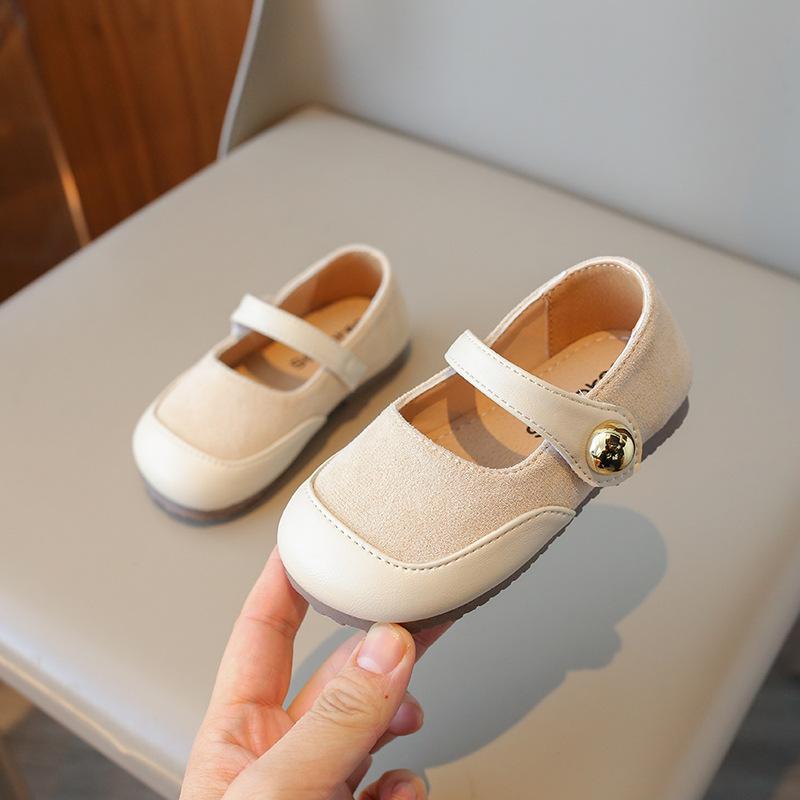 Girls' small leather shoes, new spring/autumn styles, Korean-style children's shallow-toe casual shoes, soft-soled baby shoes, retro princess shoes