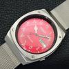 AUTOMATIC VINTAGE SEIKO JAPAN 7009A MENS ARABIC RED COLOR DIAL WATCH A701393-5 R206a-a701393