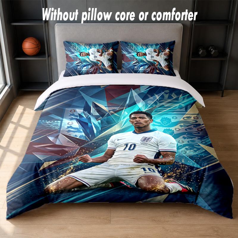 Set Biancheria da Letto Design Jude Bellingham 1 Copripiumino + 2 Federe Morbido Traspirante Biancheria da Letto per la Casa