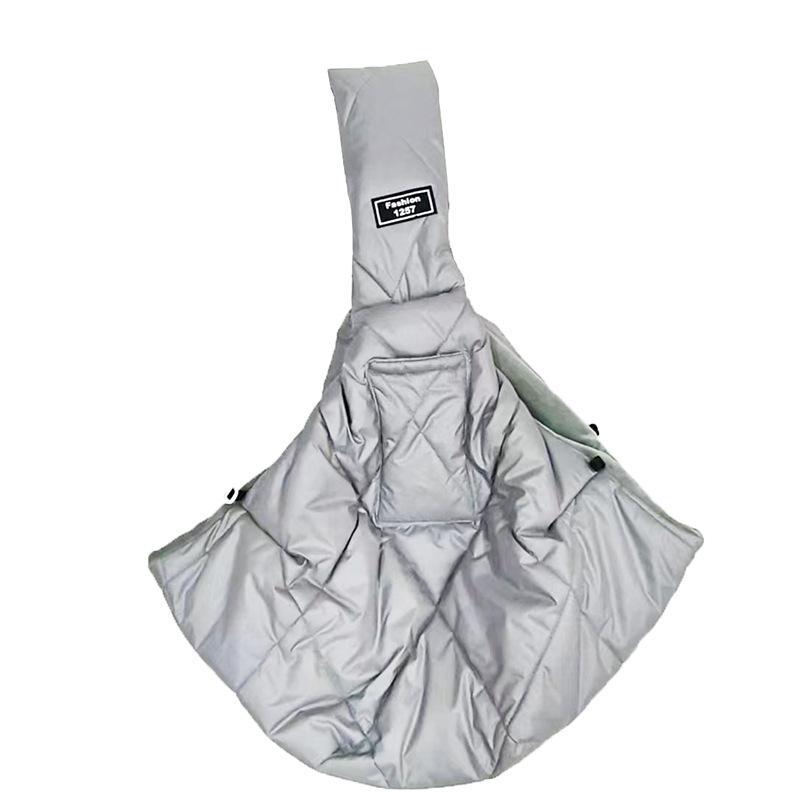 

Подходит для всех питомцевIns Кроссбоди Уличная Портативная Зимняя Пуховая Сумка для Собак Кошек Pet Down Bag светло-серый