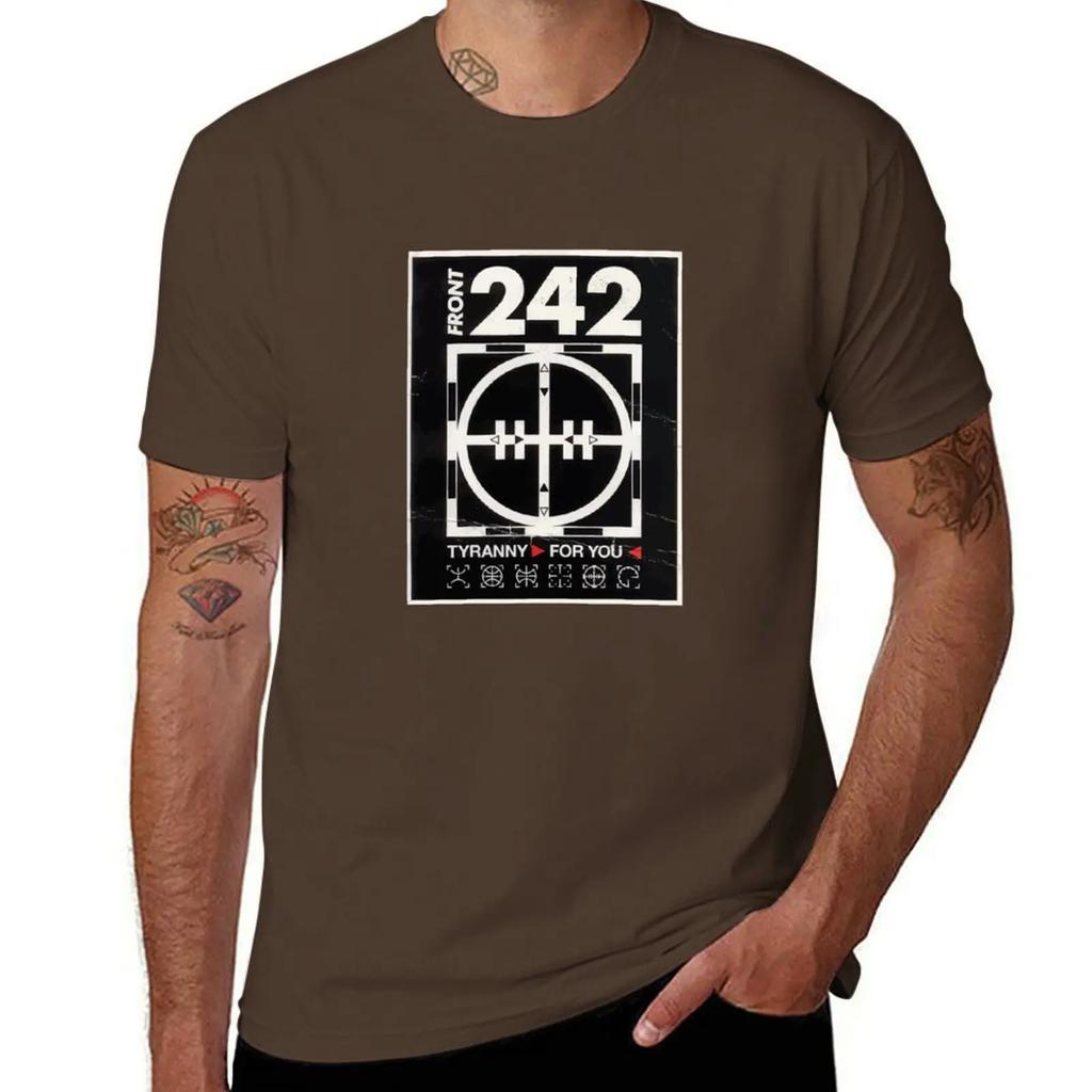 Dès Front 242 Pour T-Shirt Custom Shirt Korean Fashion Graphic T Shirts Street Wear Vintage T Shirt Men