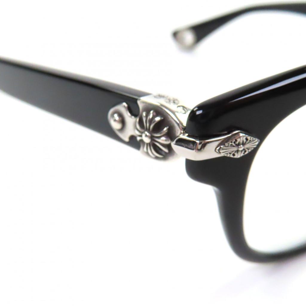 Tolle CHROME HEARTS Brille GUT GEFÄDELT schwarzer Kunststoff Herren Gebraucht