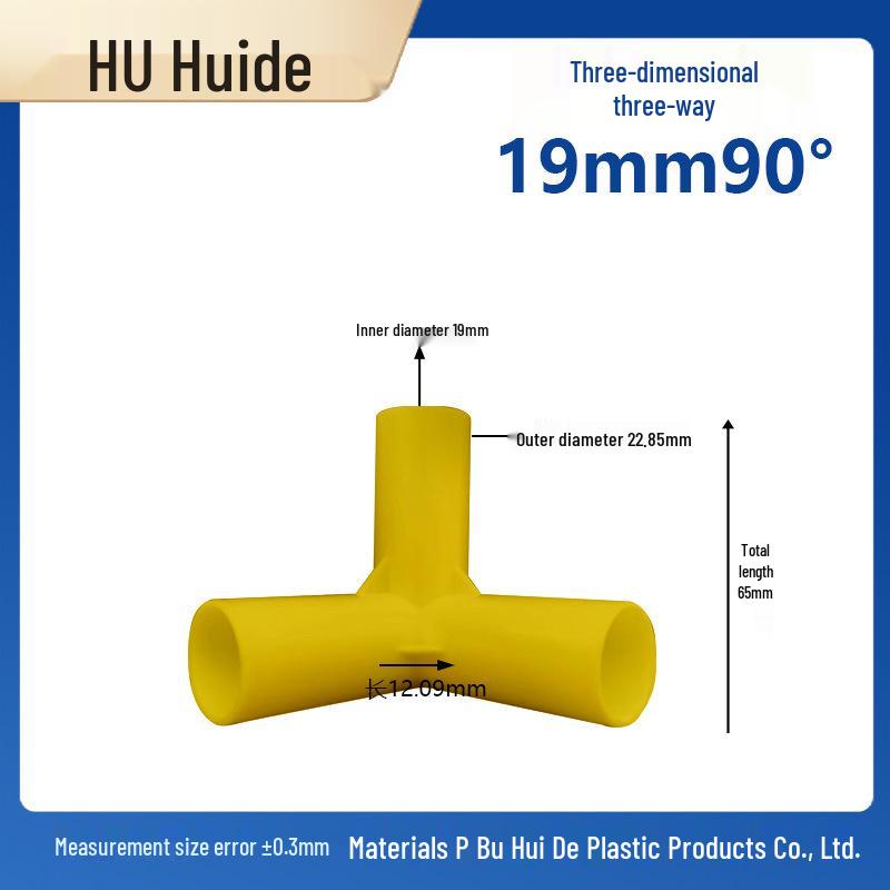 Three-Dimensional Plastic Right Angle Joint Connector for Tent and Studio Accessories