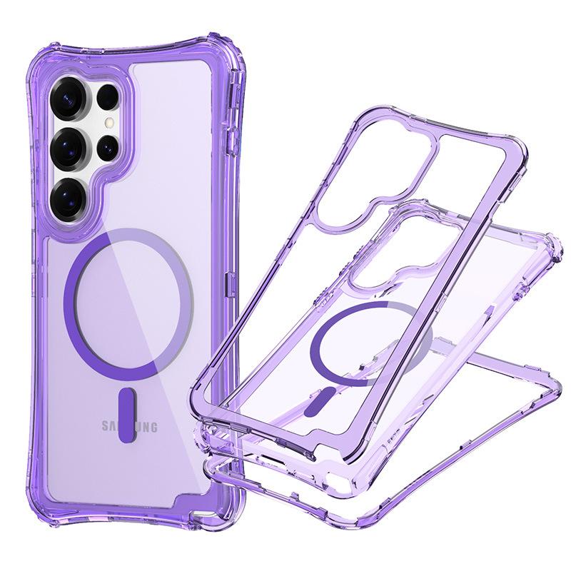 New Samsung S25 ULTRA Magnetic Transparent Three In One Phone Case