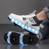 Internet Famous Charging Roller Shoes for Boys Invisible Cross-Border Best-Selling Four-Wheel Walking Shoes Straight Hair