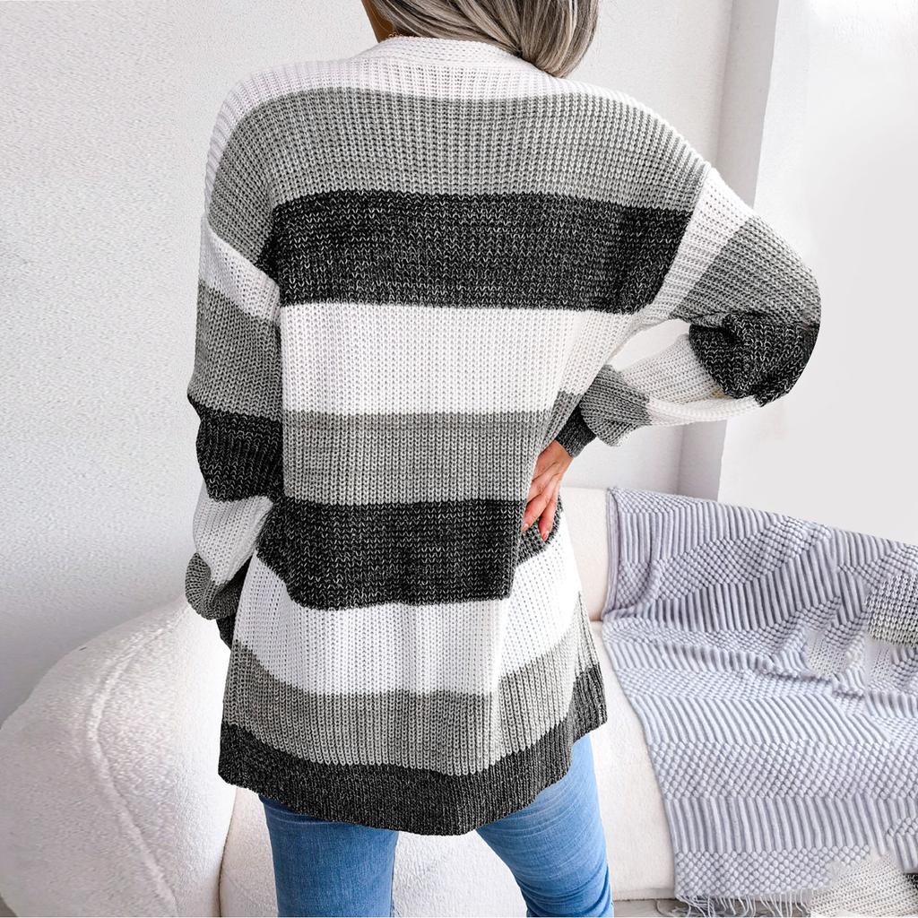 Women Open Front Long Knit Cardigan Sweater