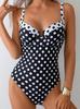 European and American Polka Dot Bikini - Women's Conservative White Swimwear