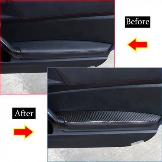 Real Carbon Fiber Front Door Armrest Panel Sticker Trim For Toyota 86/Subaru BRZ