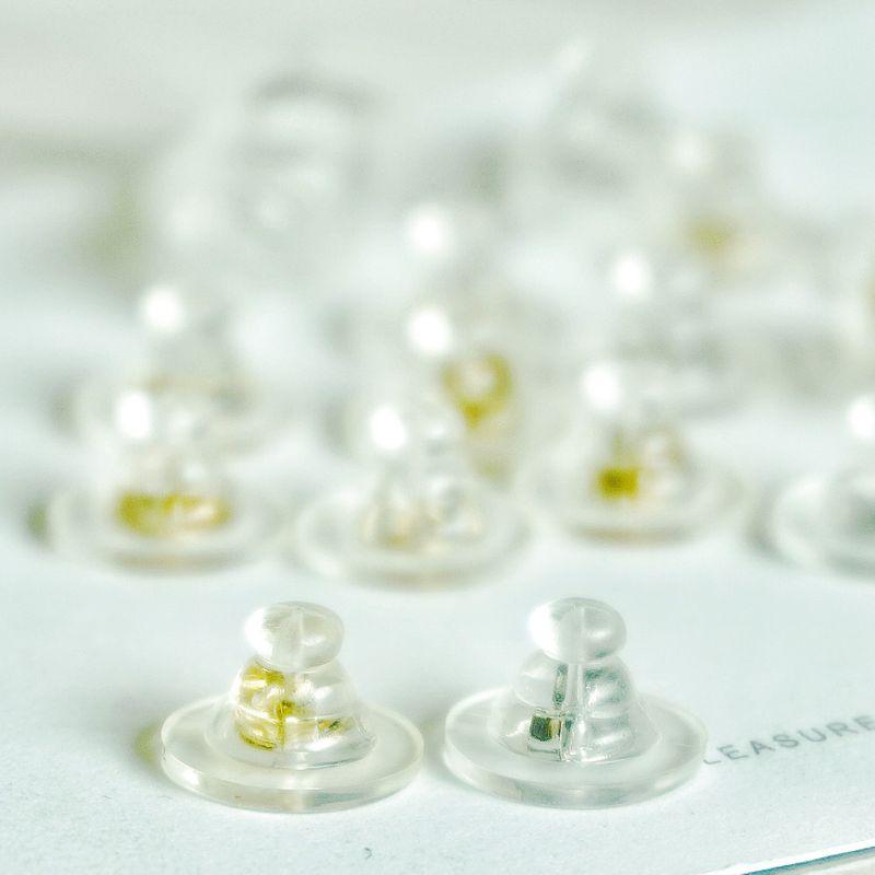 

Фиксированная Нескользящая Задняя Заглушка Фрисби Заглушка для Уха Универсальное 18К Золото 18K gold silicone flying saucer ear plug a pair