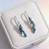Boucles d'Oreilles en Argent Sterling 925 Pour Femmes Tendance Géométriques Bleu Plume Boucle d'Oreille Bijoux Prévenir l'Allergie Fête Cadeau Accessoires