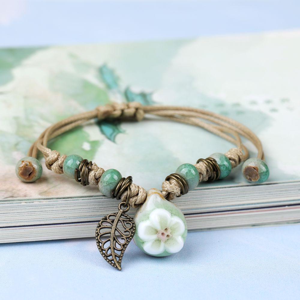 Broken Bridge Ceramic Floral Handmade Bracelet - Women's Fashion Jewelry
