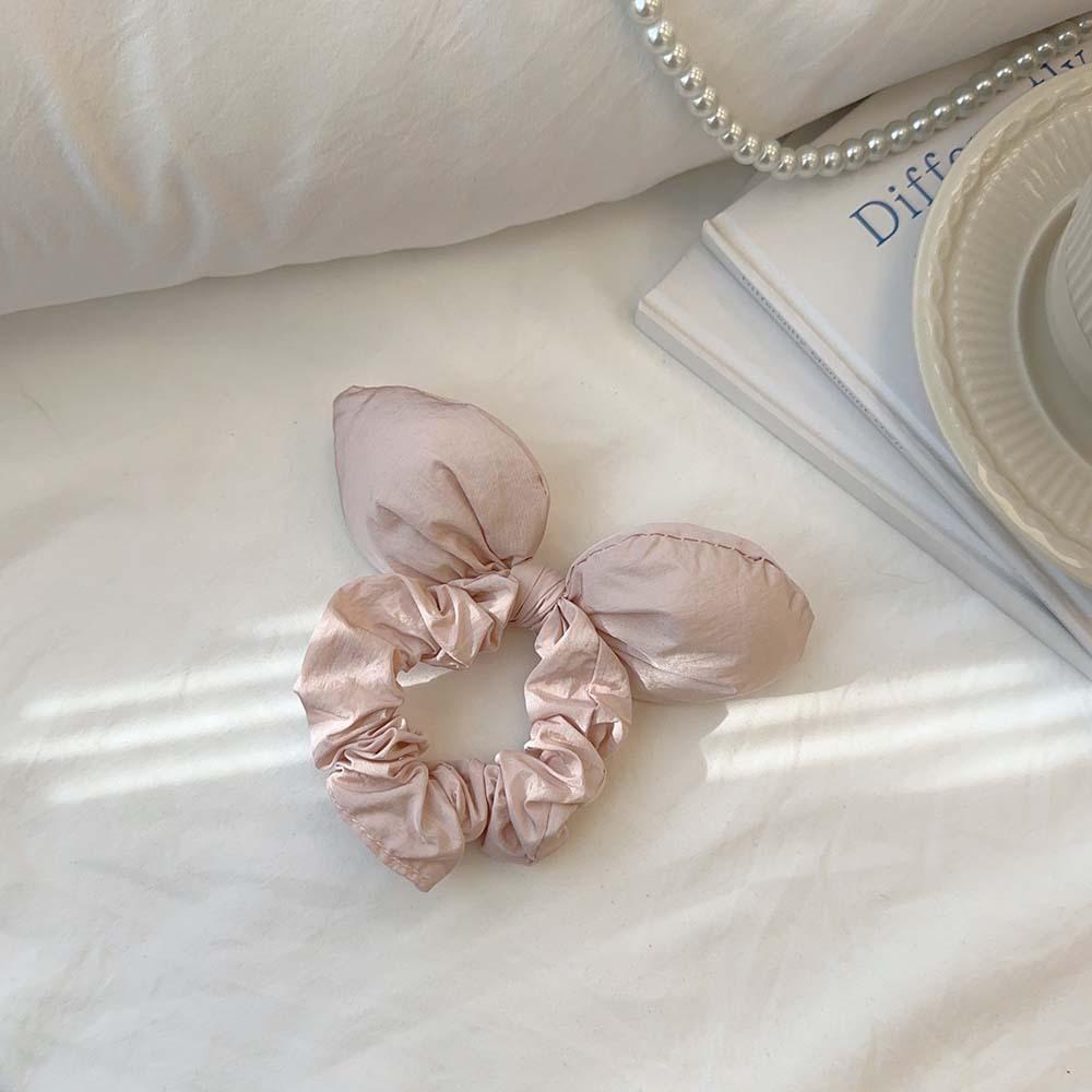 

2025 New 3D Plush Rabbit Ears Scrunchie | Sweet Pink Bow Accent Hair Tie for Cute Ponytails & Buns