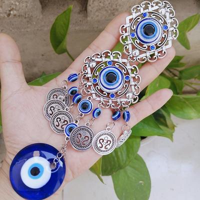 Blauer Böser Blick Wandbehang Anhänger Amulett Glücksbringer Segen Schutz Geschenk Hamsa Hand Blume für Heimdekoration