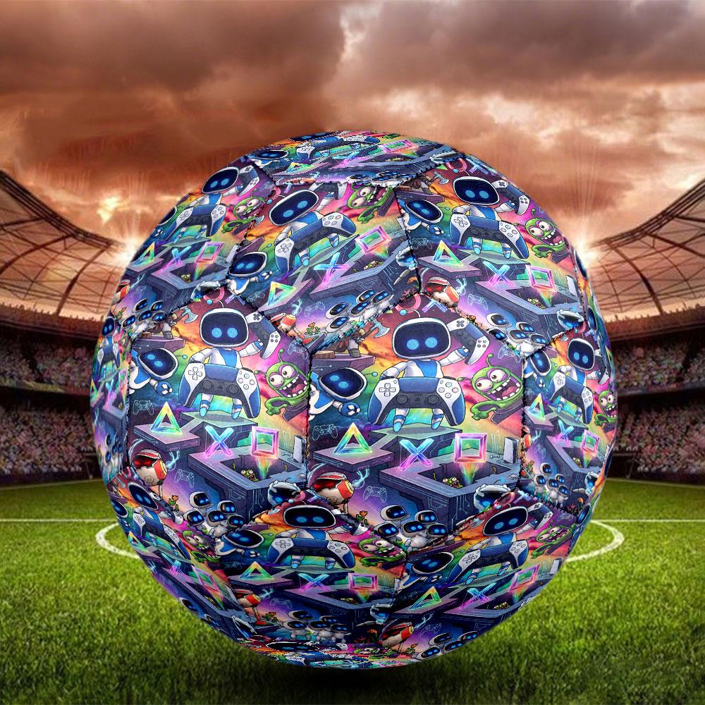 Cosmic Bot Crew Print Size 5 Soccer Ball, Standard Match Football for Sports Game and Team Practice, Ideal Gift for Soccer Fans