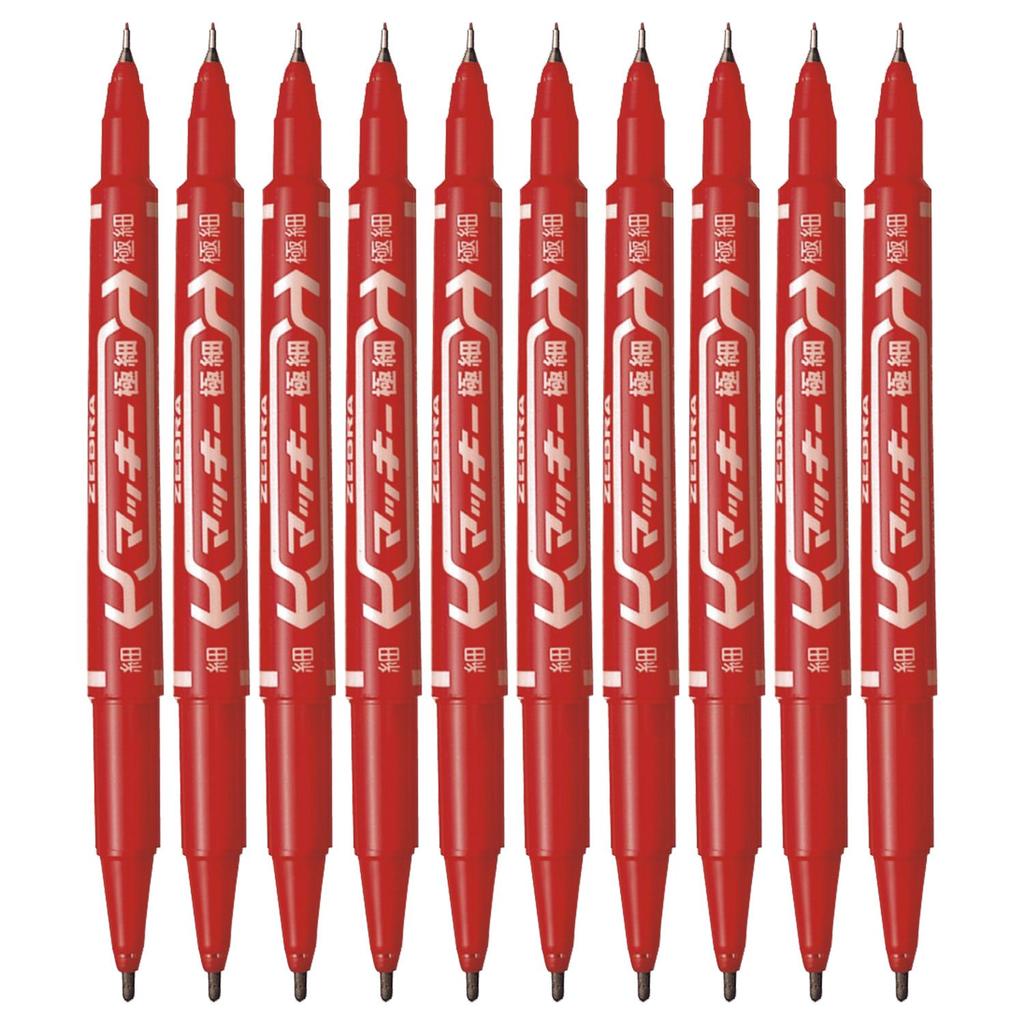 Zebra Extra Fine 10 Oil-Based Pen, Maki, Tip, Red, Pens, B-MO-120-MC-R