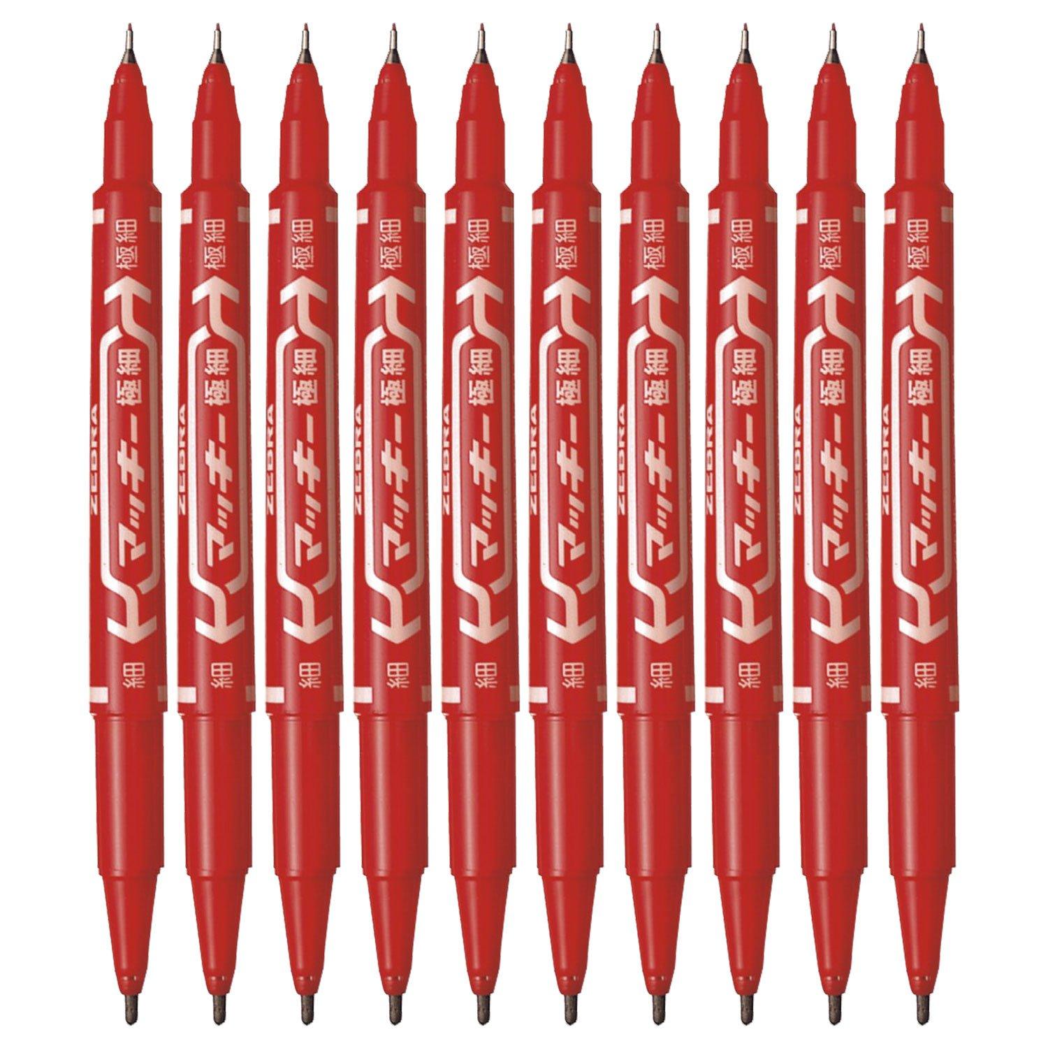 Zebra Extra Fine 10 Oil-Based Pen, Maki, Tip, Red, Pens, B-MO-120-MC-R красный