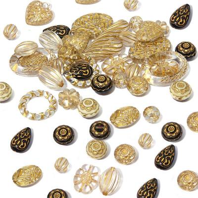 Perline Acriliche Barocche Dipinte Oro per Accessori Fai da Te per Collana e Bracciale